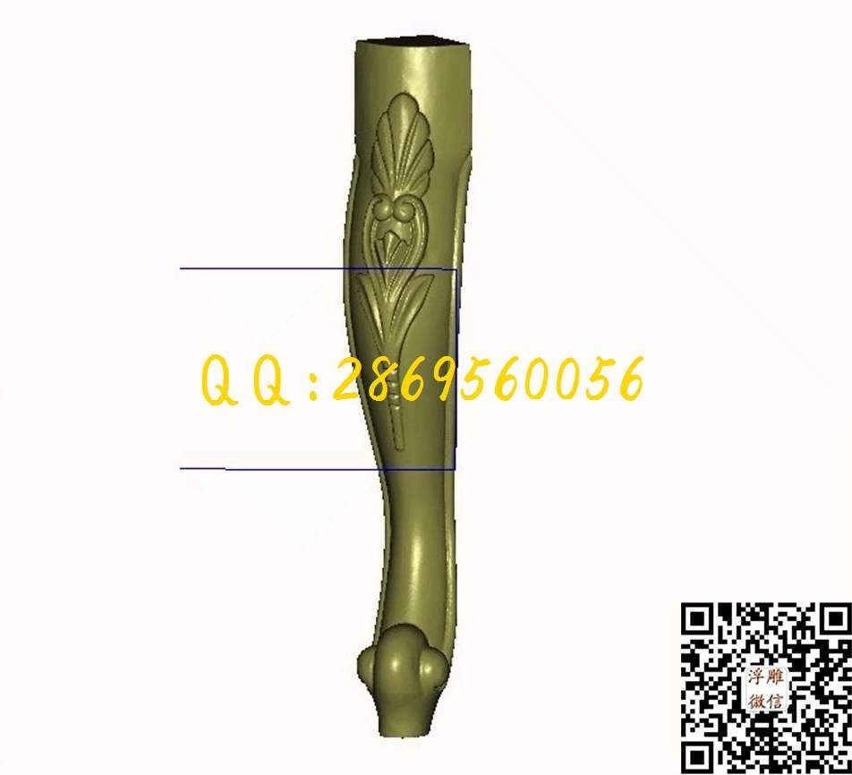 洋花桌腿 (2)_STL立体模型圆雕图立体浮雕3d电脑雕刻打印四轴多轴雕刻精雕图浮雕图
